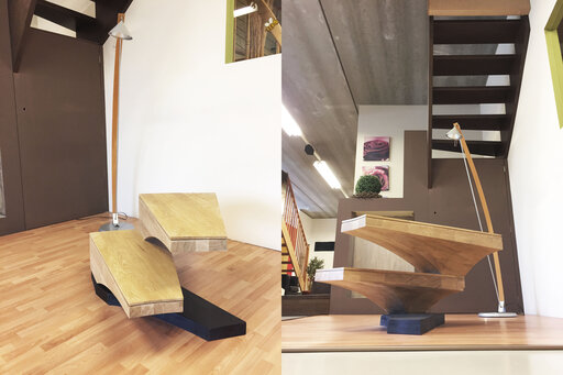 Wooden cantilever staircases: Anaconda, England